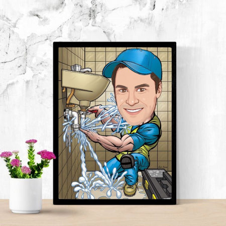 Caricatura de fontanero