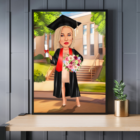 Caricatura de graduada