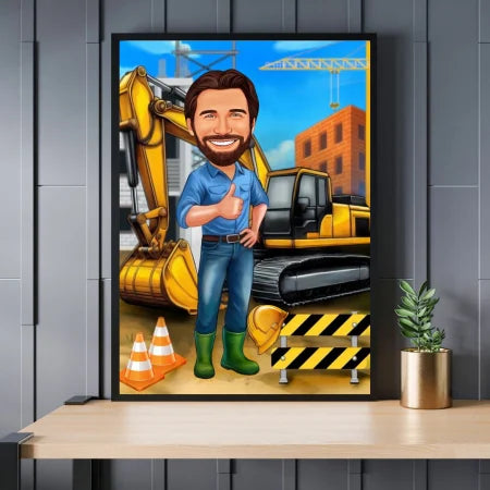 Caricatura de ingeniero civil