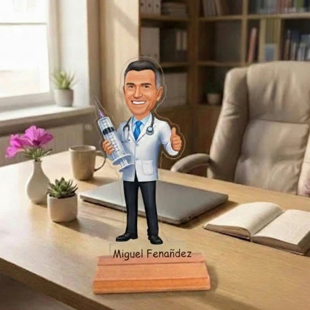 Caricatura para el Doctor II - Estatuilla Personalizada tipo Trofeo