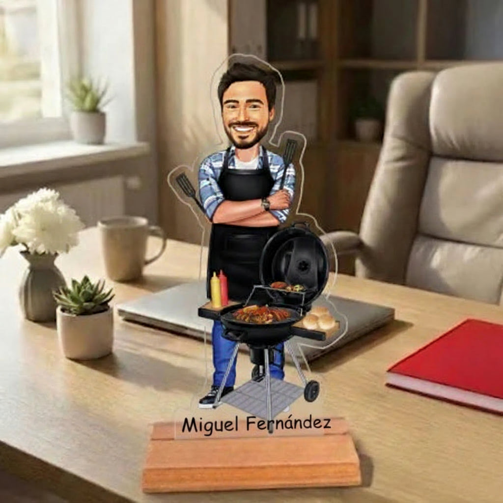 Caricatura para el Maestro Parrillero - Estatuilla Personalizada tipo Trofeo