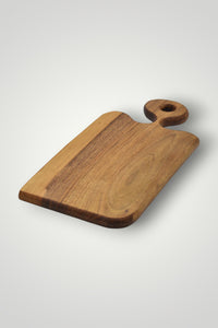 Tabla de Cortar de Madera Rústica con Asa – Personalizable