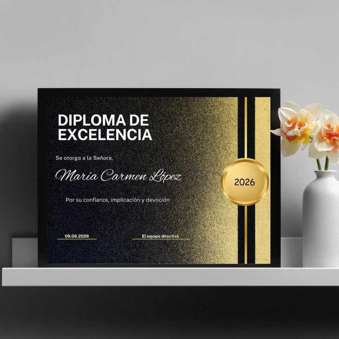 Marco de Fotos Personalizado - Certificado de Excelencia Meteoris - Regalos con Alma