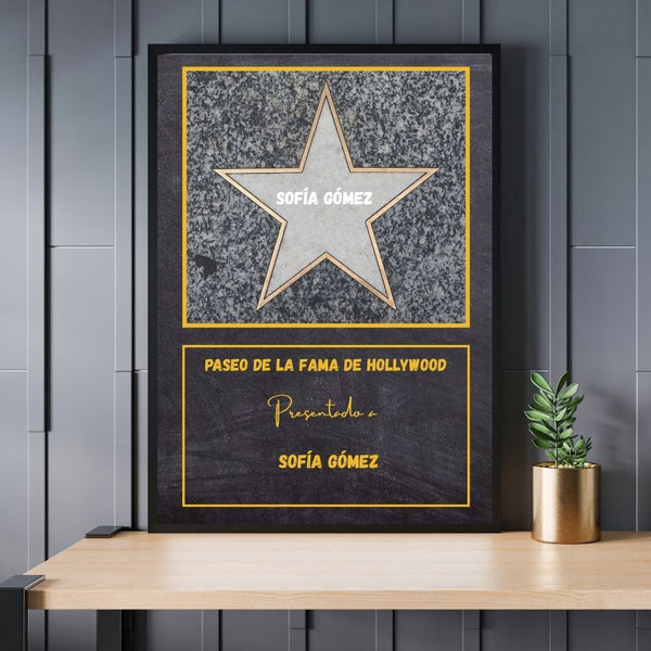 Marco de Fotos Personalizado - Estilo Paseo de la Fama de Hollywood Meteoris - Regalos con Alma