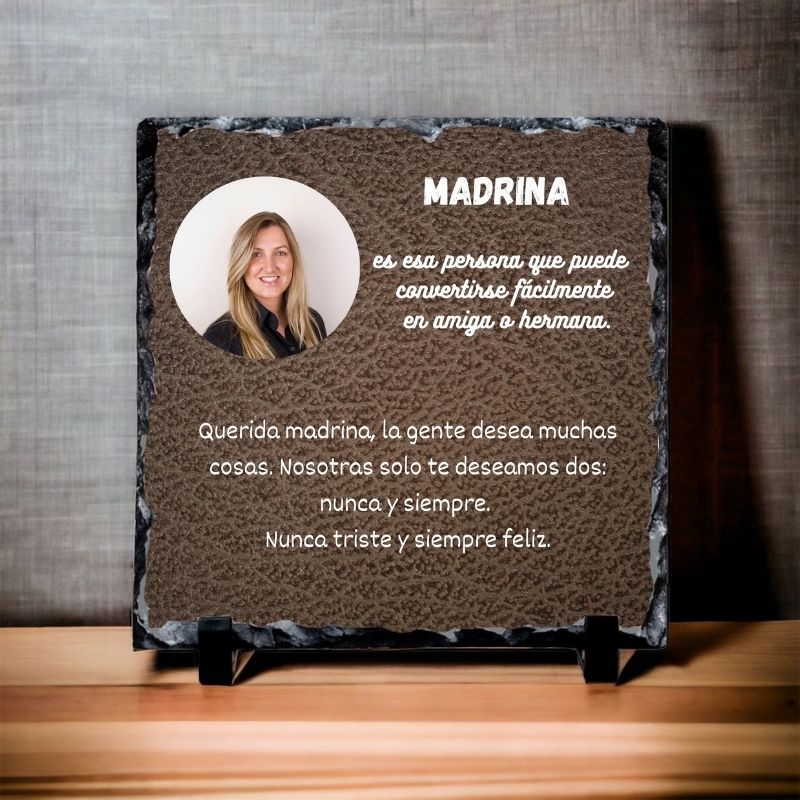 Pizarra personalizada para madrina Meteoris - Regalos con Alma
