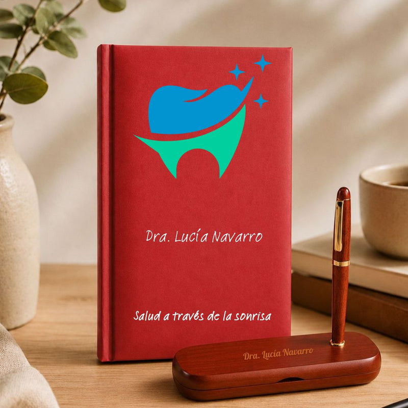Regalo para Dentista Agenda personalizada y set de escritura Meteoris - Regalos con Alma