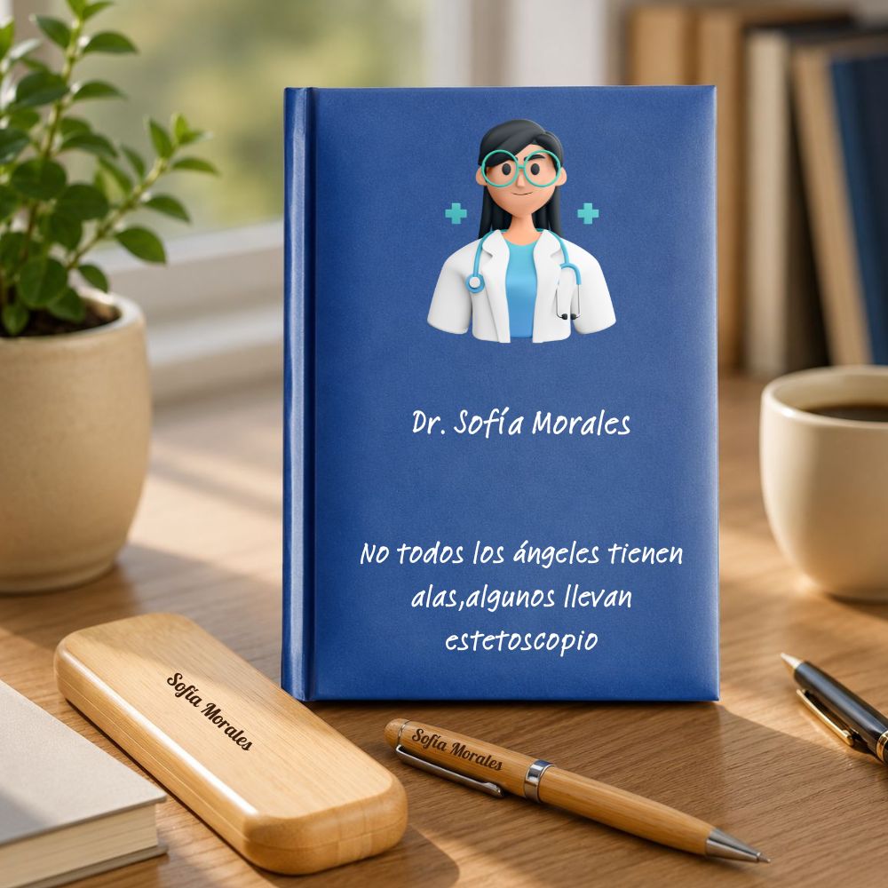 Regalo para Médico Agenda personalizada y set de escritura