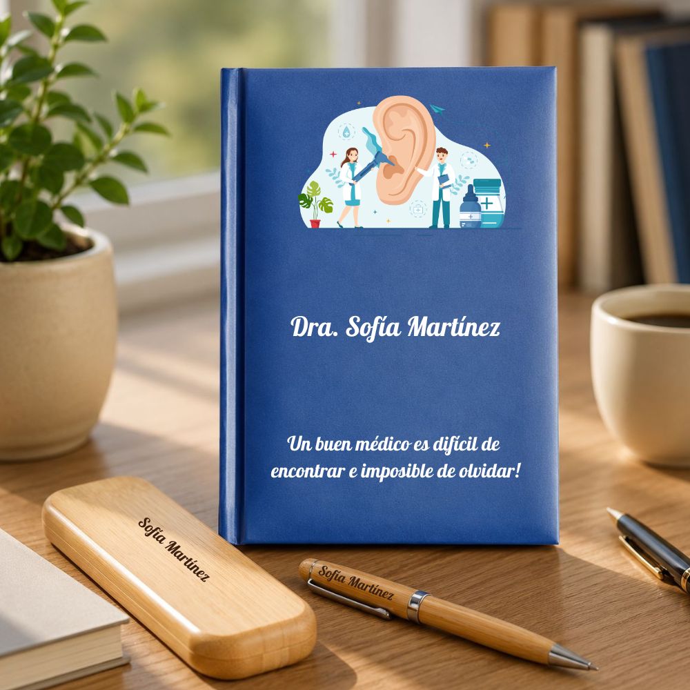 Regalo para Médico Otorrino (ORL) - Agenda Personalizada + Set de Escritura