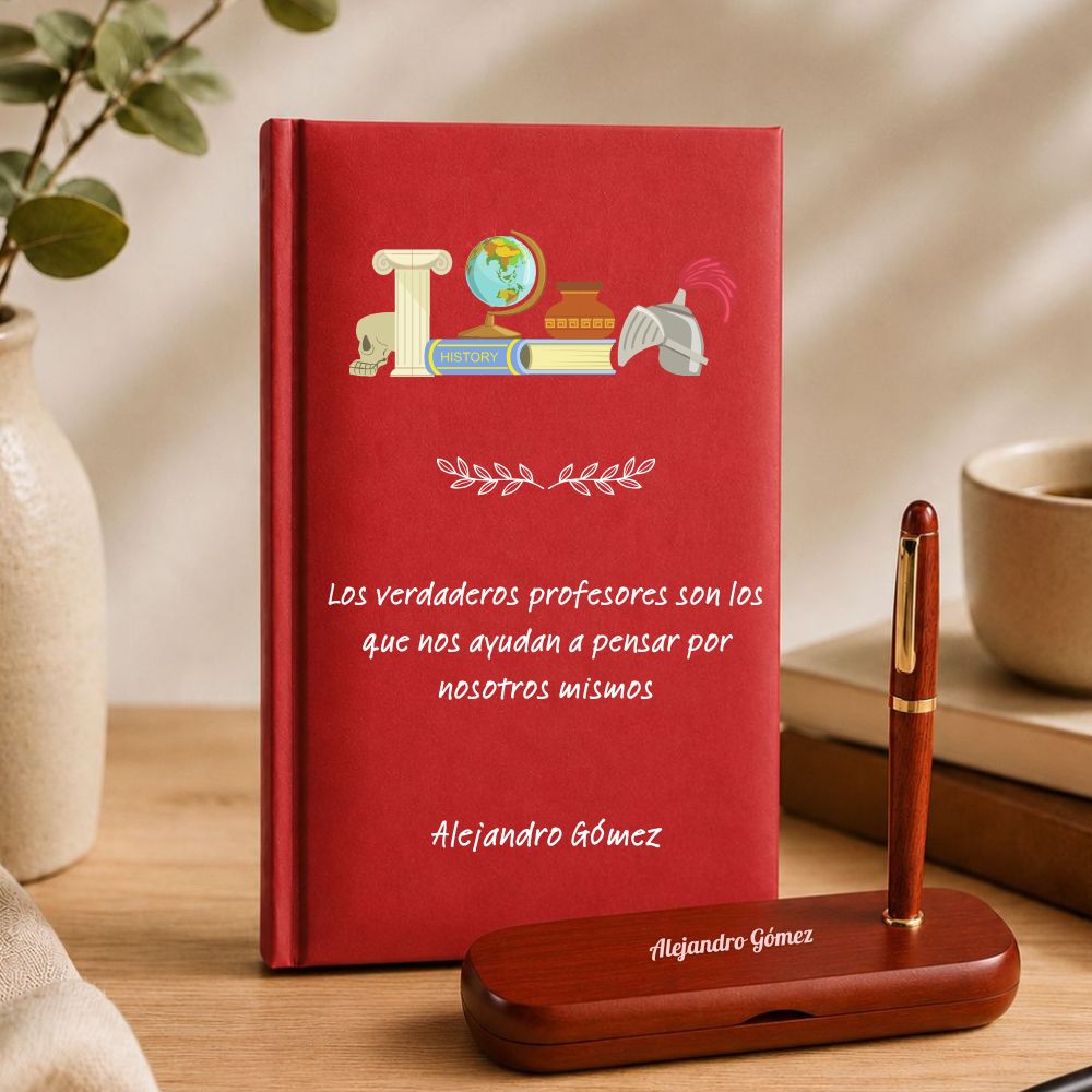 Regalo para Profesor de Historia Agenda personalizada y set de escritura