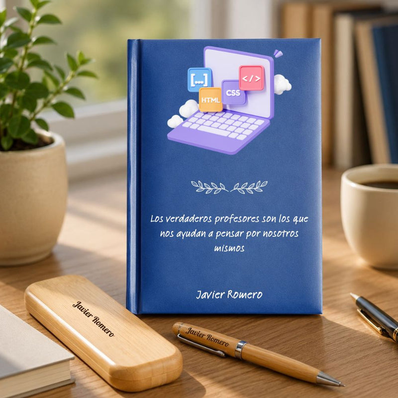 Regalo para Profesor de Informática Agenda personalizada y set de escritura Meteoris - Regalos con Alma