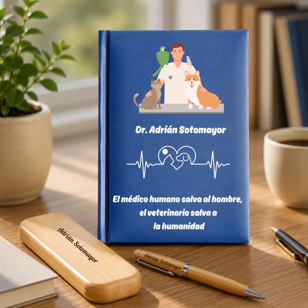 Regalo para Veterinario: Agenda personalizada y set de escritura
