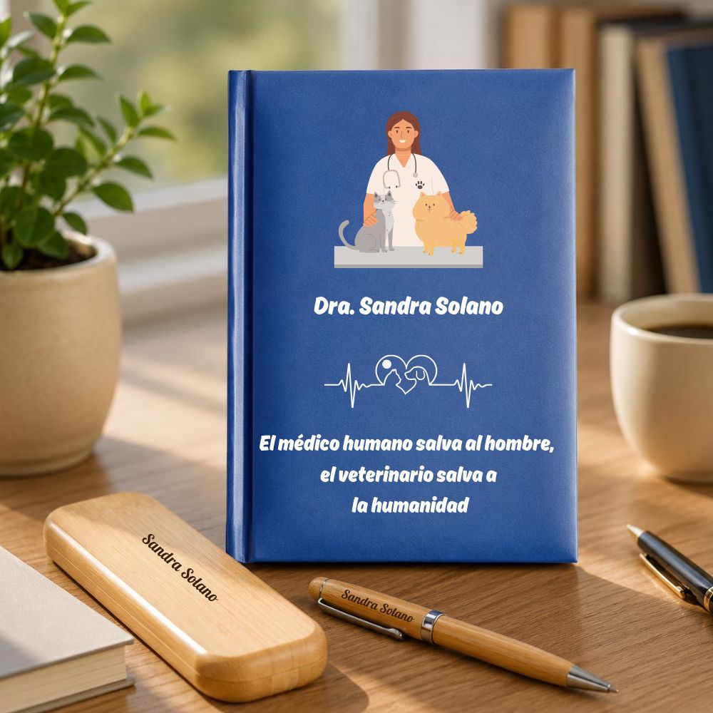 Regalo para Veterinario: Agenda personalizada y set de escritura