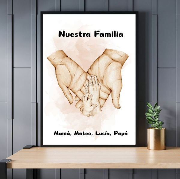 Cuadro Personalizado "Nuestra Familia" - Impresión Fotográfica y Enmarcada Meteoris - Regalos con Alma