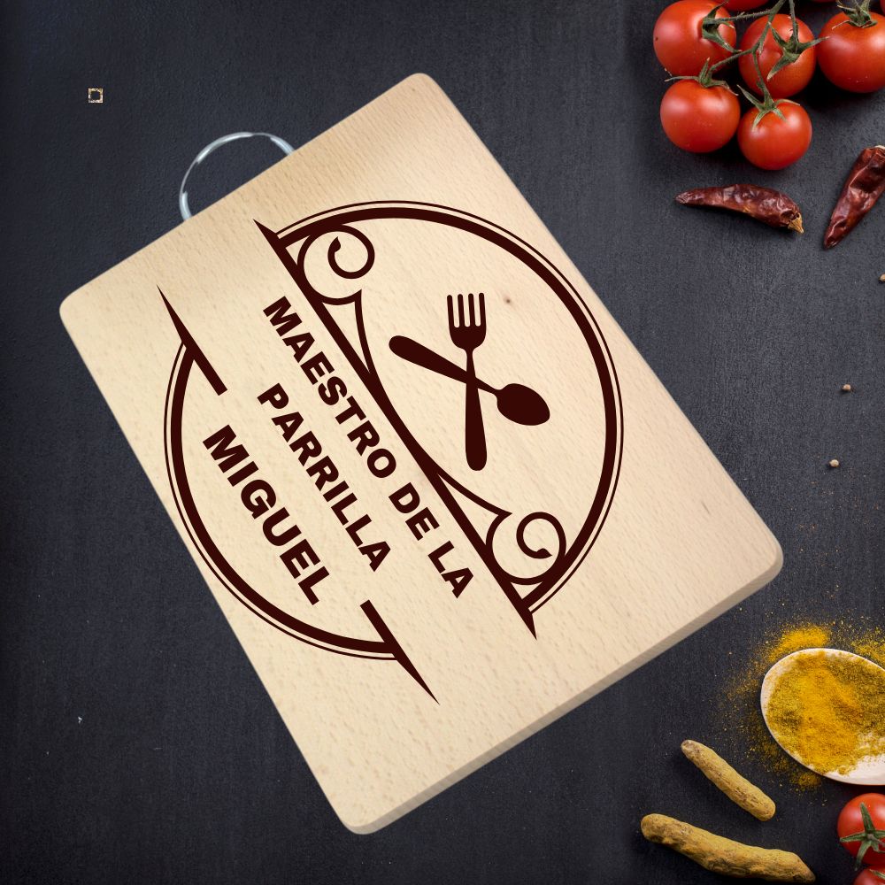 Tabla de cortar personalizada: "Maestro de la Parrilla"