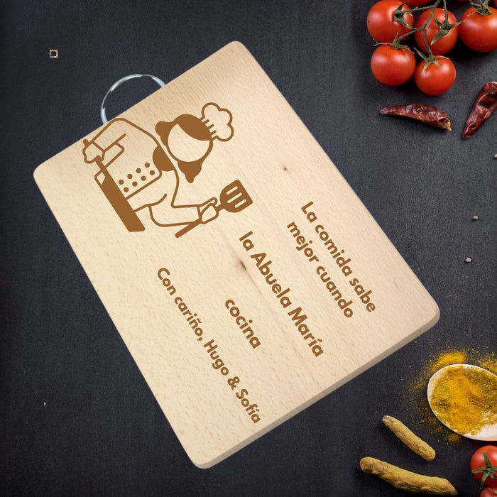 Tabla de madera personalizada: "La mejor abuela" Meteoris - Regalos con Alma