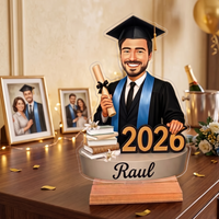 Caricatura para graduado - Estatuilla de trofeo personalizada -