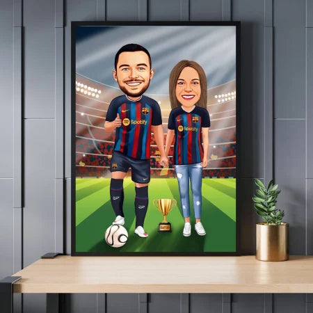 Caricatura de 2 futbolistas
