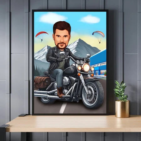 Caricatura de motero