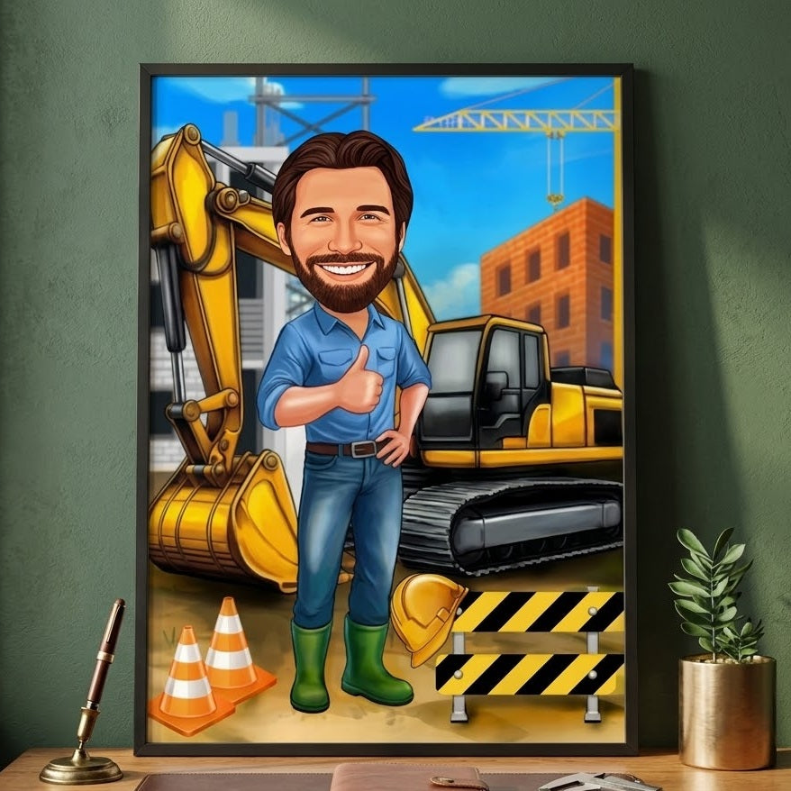 Caricatura de ingeniero civil