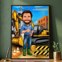 Caricatura de ingeniero civil