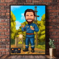 Caricatura de electricista