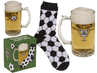 Set de Regalo para Fanáticos del Fútbol: Jarra de Cerveza y Calcetines