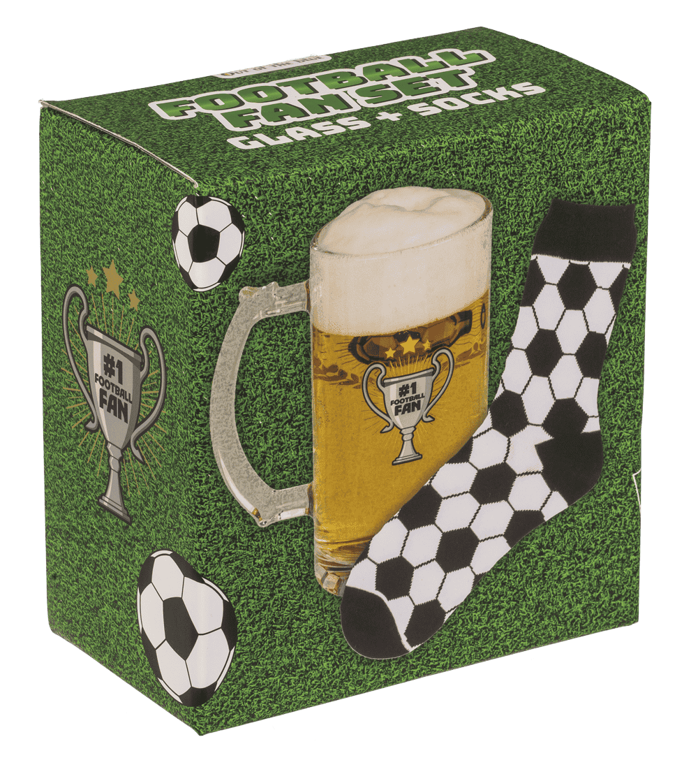 Set de Regalo para Fanáticos del Fútbol: Jarra de Cerveza y Calcetines