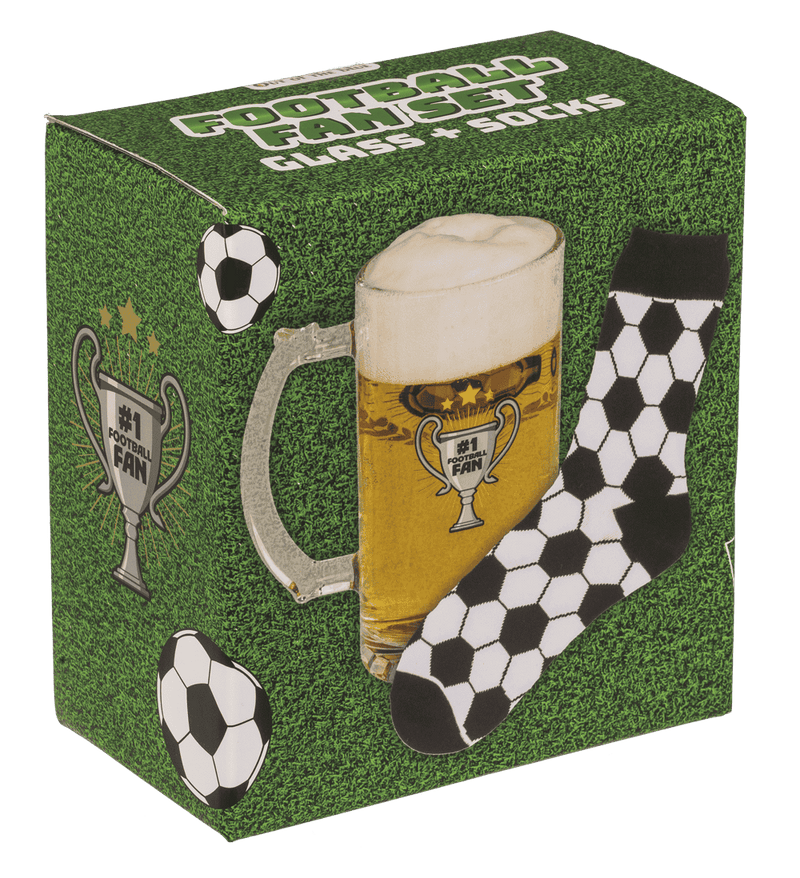 Set de Regalo para Fanáticos del Fútbol: Jarra de Cerveza y Calcetines Meteoris - Regalos con Alma