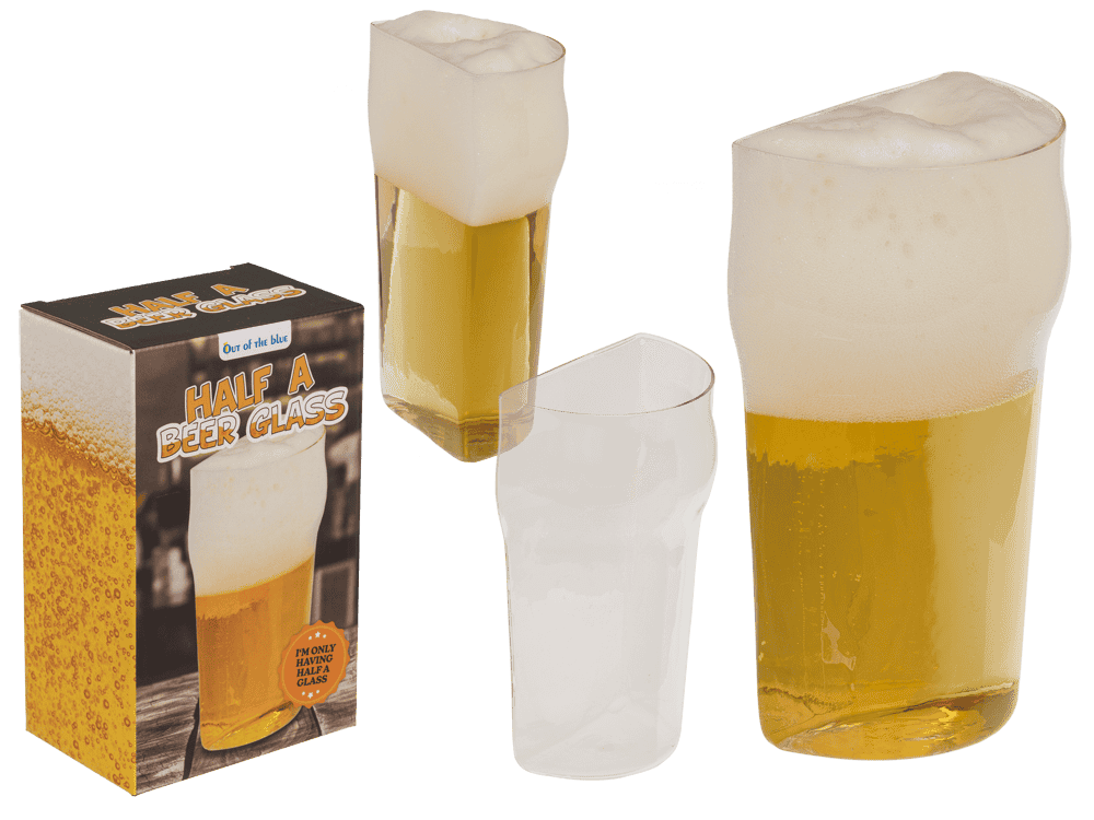 Vaso de Cerveza "Media Pinta", 365 ml - El Regalo de Broma Definitivo