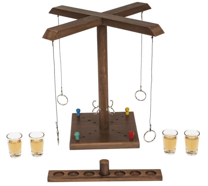 Juego de Fiesta TikTok Ring Toss - Incluye 4 Vasos de Chupito
